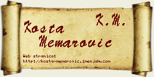Kosta Memarović vizit kartica